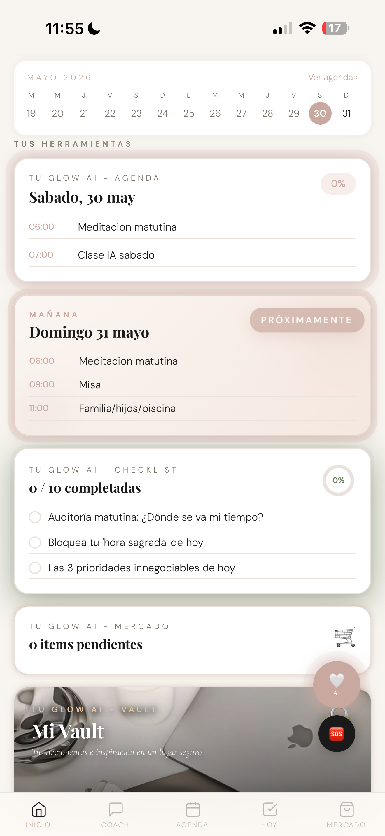 Glow Up With IA, agenda del día